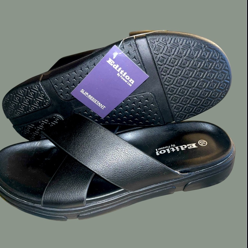 *new* Forever Link Black Men's Slide Sandals